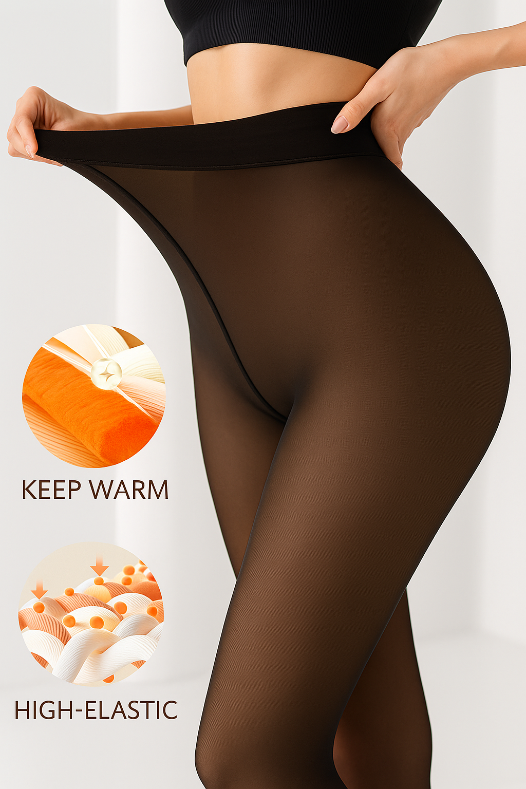 Nude Fleece-Lined Leggings